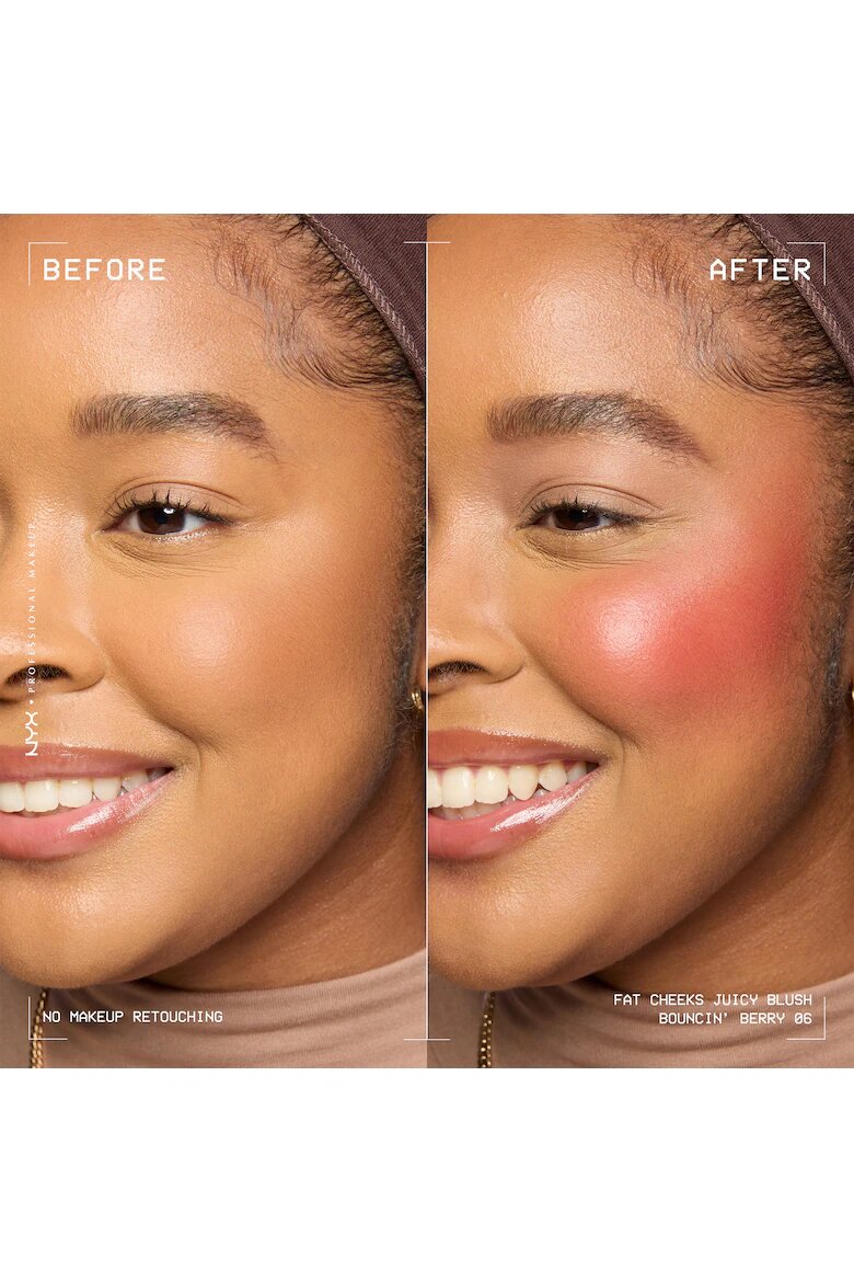 NYX Professional Makeup Течен руж Fat Cheeks Дълготраен до 12 часа Не избледнява 8 мл Bouncin' Berry