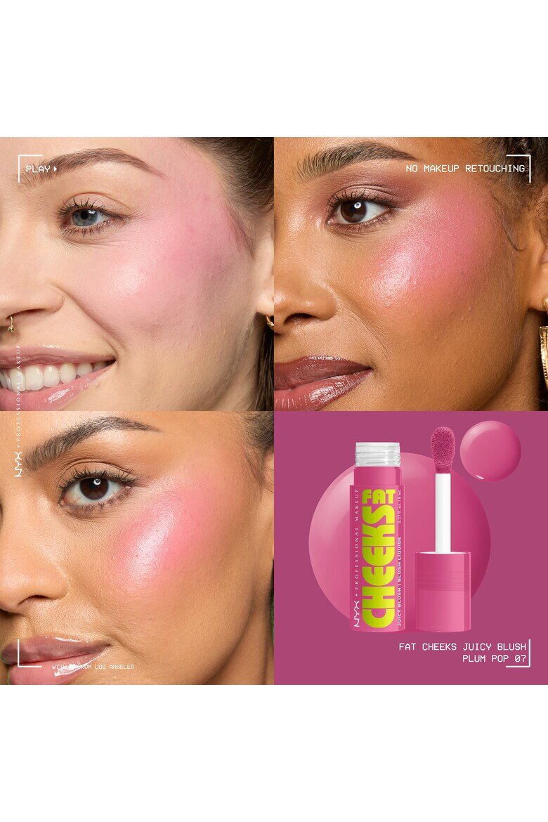 NYX Professional Makeup Течен руж Fat Cheeks Дълготраен до 12 часа Не избледнява 8 мл Plump Pop