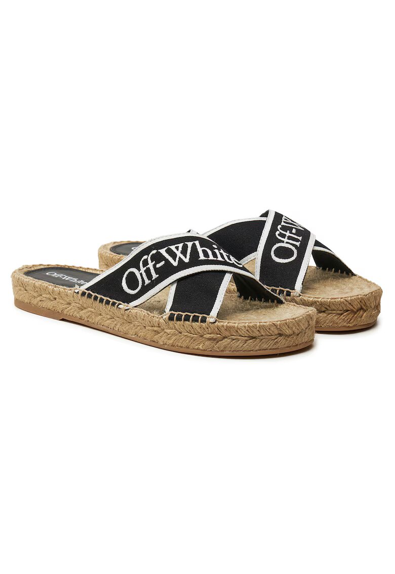Off White Дамски чехли - черни - текстил