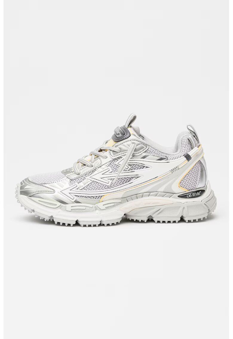 Off-White Спортни обувки с мрежести зони - Бял/Сребрист