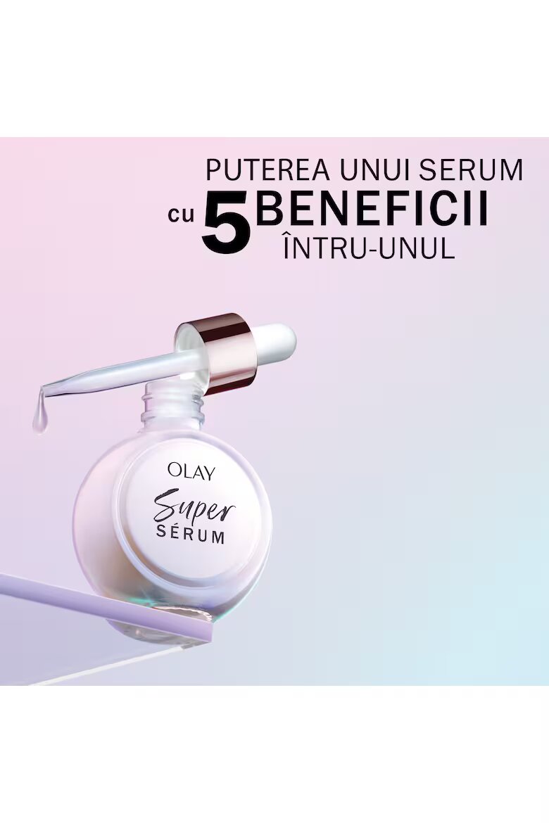 Olay Серум Super: 5 луксозни серума в един за интензивна хидратация и блясък – обогатен с ниацинамид витамин C колагенови пептиди и AHA 30 мл