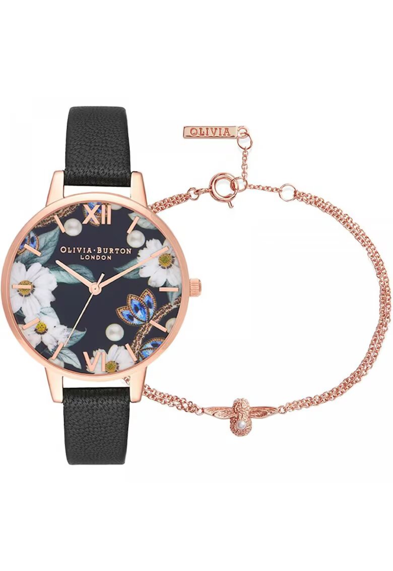 OLIVIA BURTON Дамски часовник - Бижутиран - Комплект с гривна 875145480 - Черен