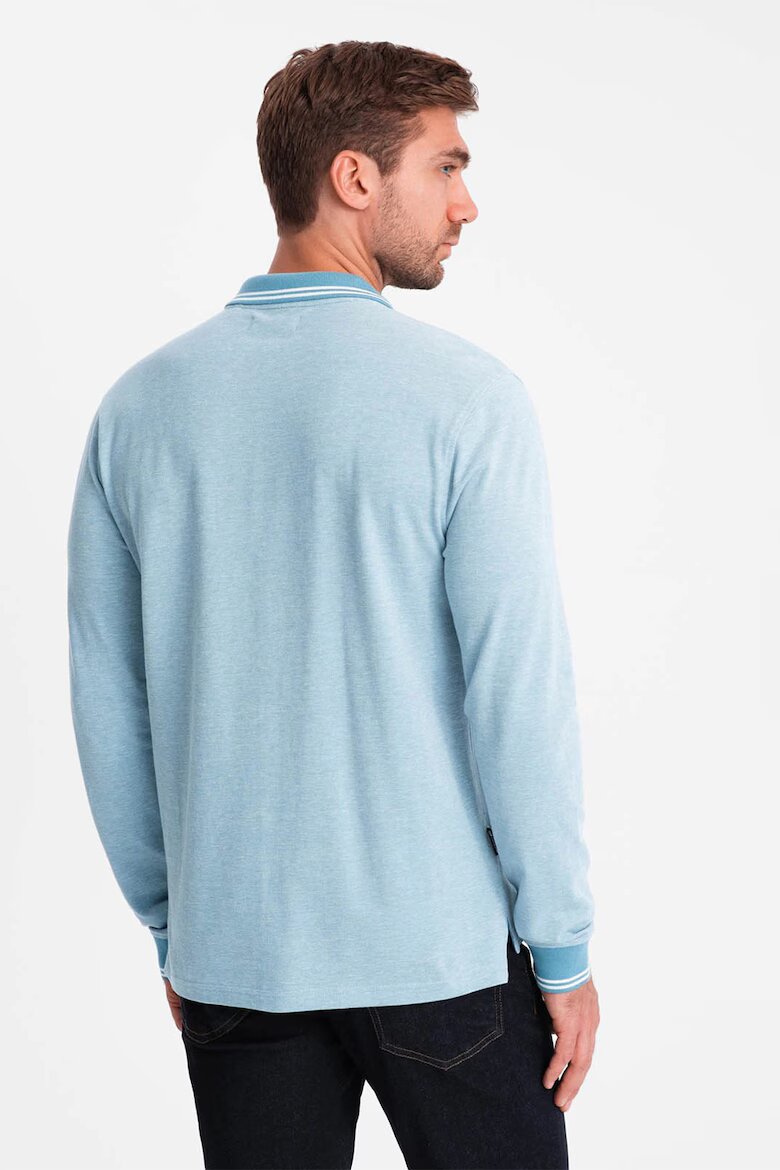 OMBRE Блуза с яка и копчета Светлосин