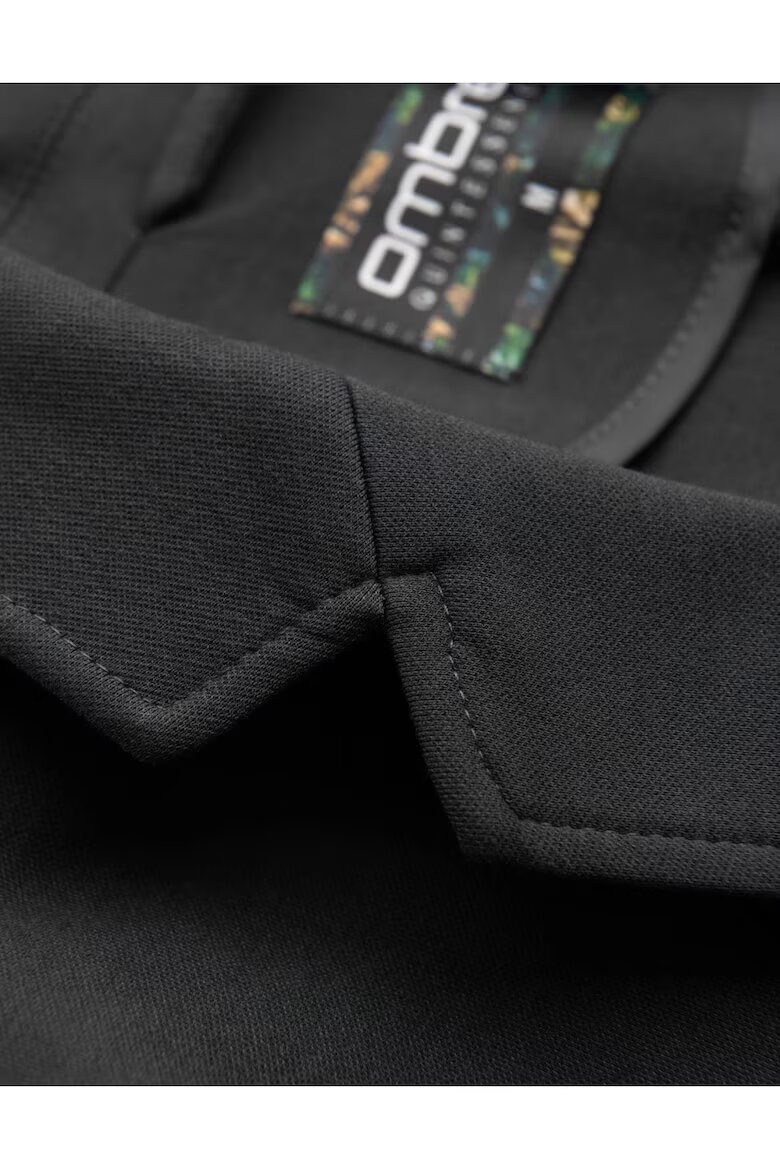 OMBRE Сако SLIM от плетена материя с фина текстура OM-BLZB-0101 Тъмно сиво Tъмносив