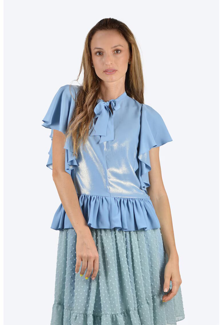 ONIBON FASHION Копринена блуза с метализиран ефект