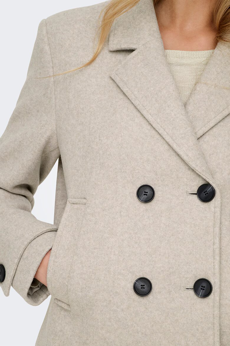 Only Двуредово късо палто Freja Крем