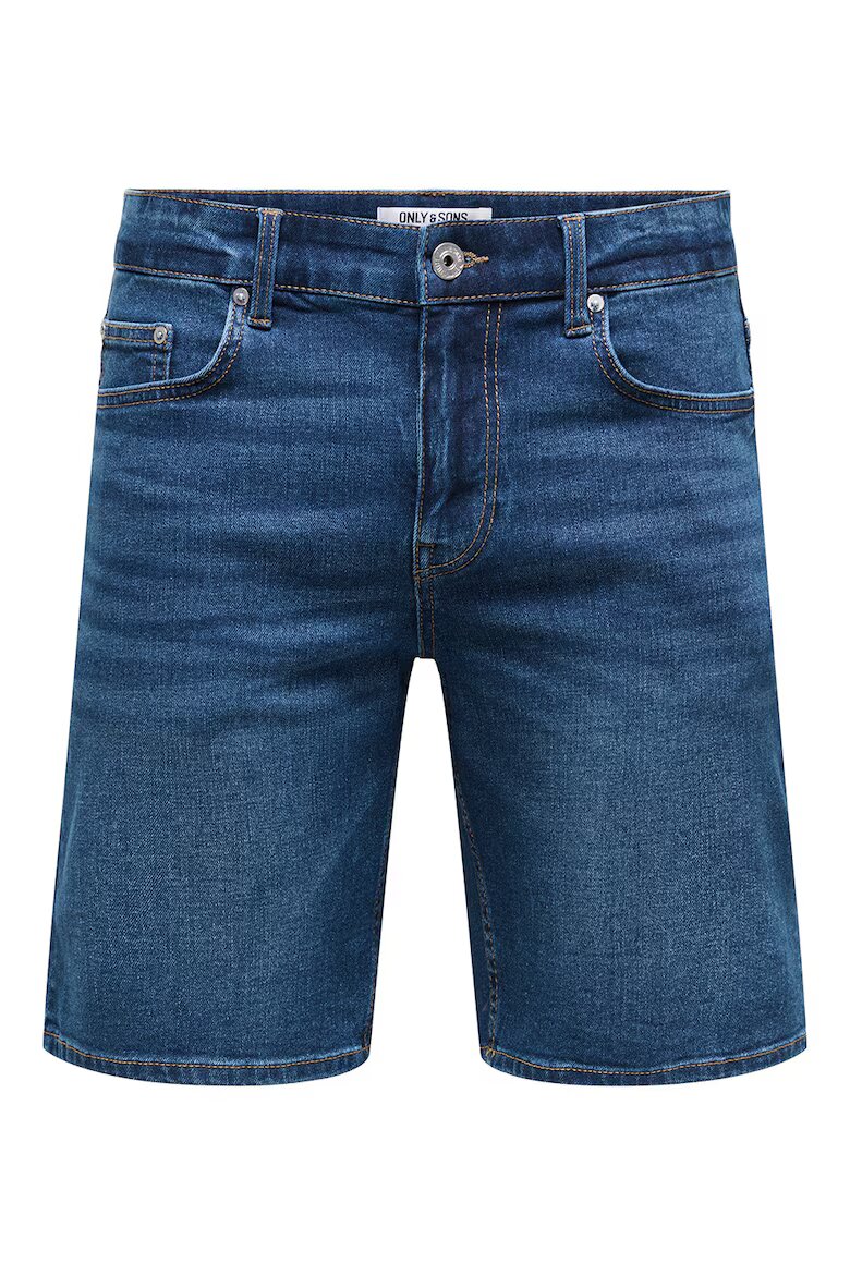 Only & Sons Къс панталон от деним със средновисока талия Тъмносин