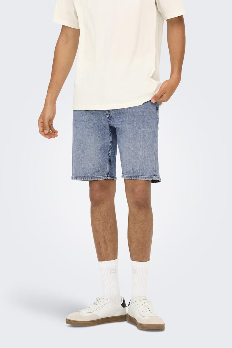Only & Sons Къси дънки с джобове Пастелносин