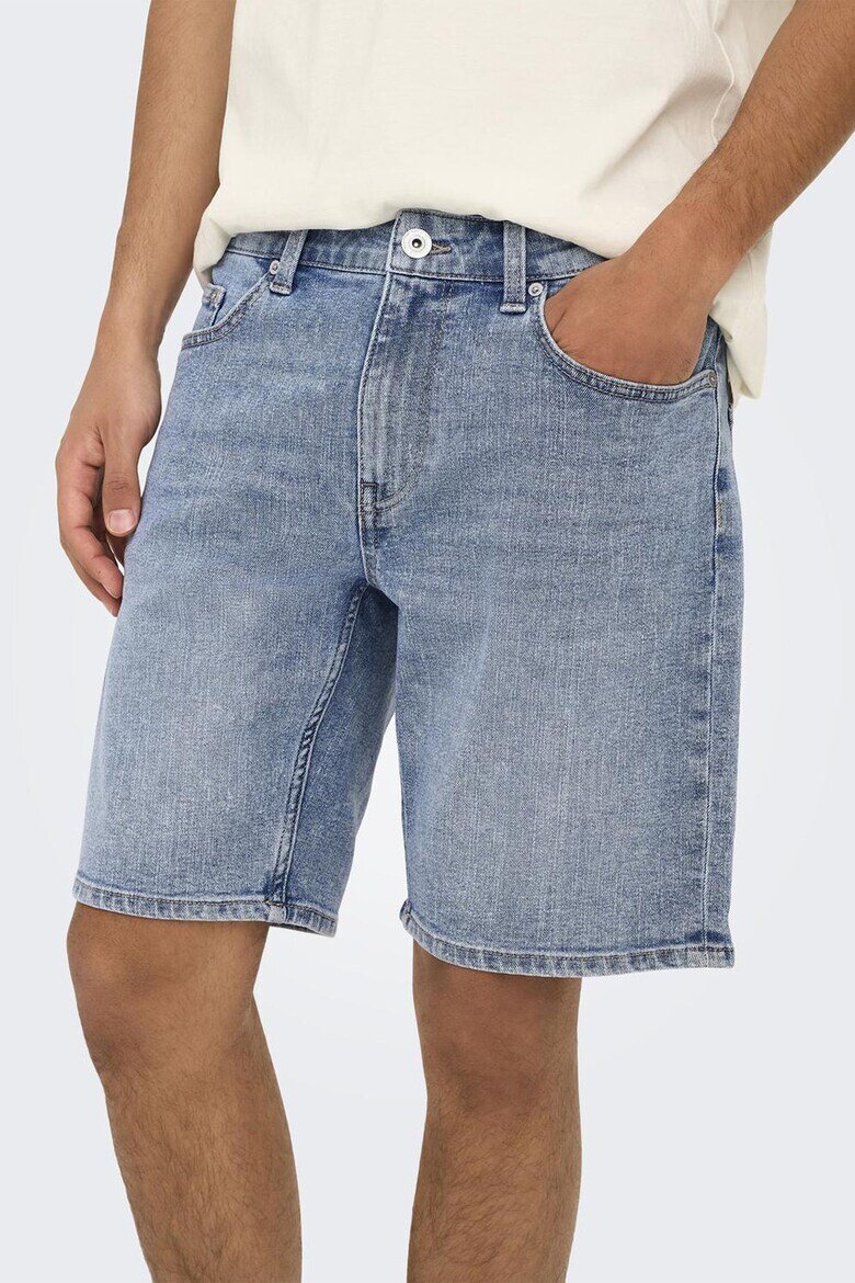 Only & Sons Къси дънки с джобове Пастелносин