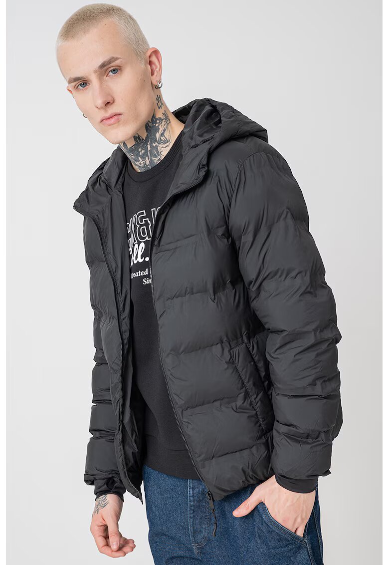Only & Sons Зимно капитонирано яке с качулка - Черен