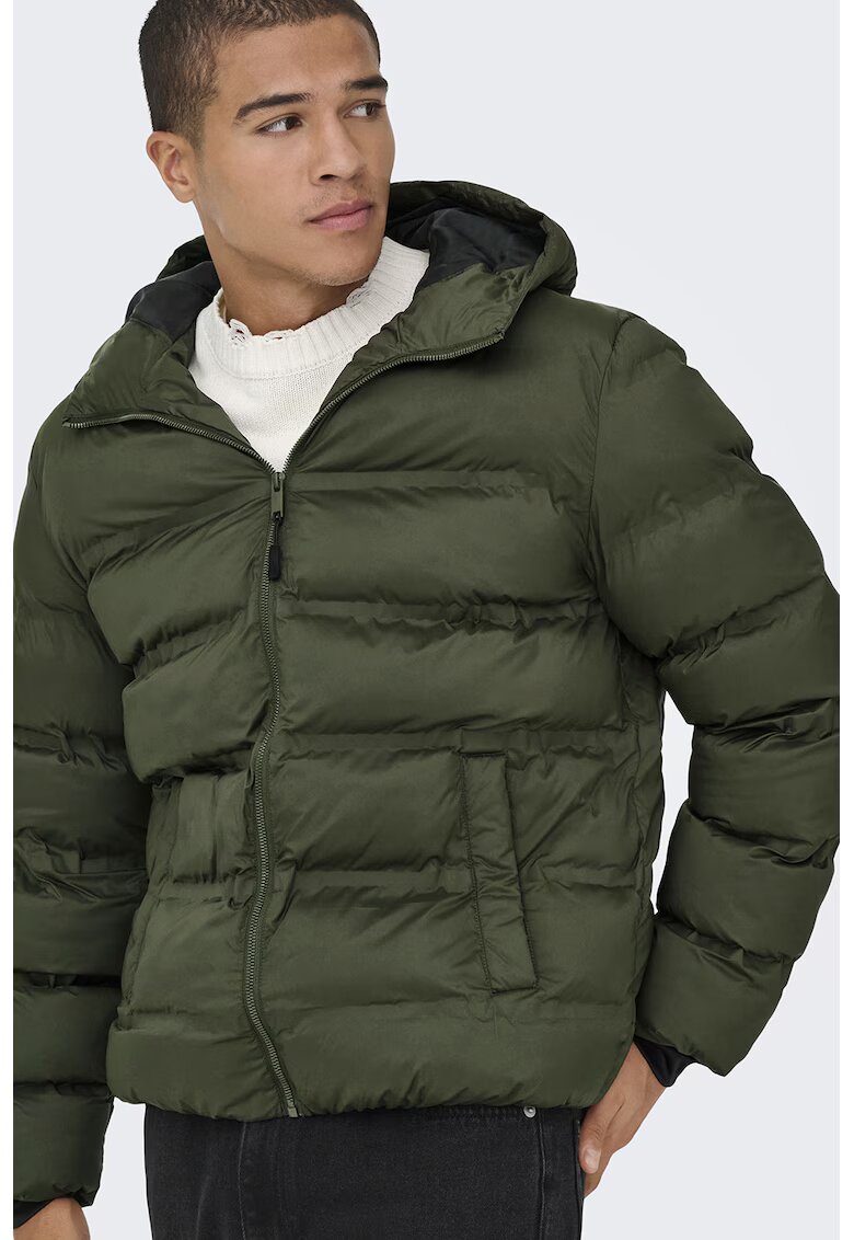 Only & Sons Зимно капитонирано яке с качулка