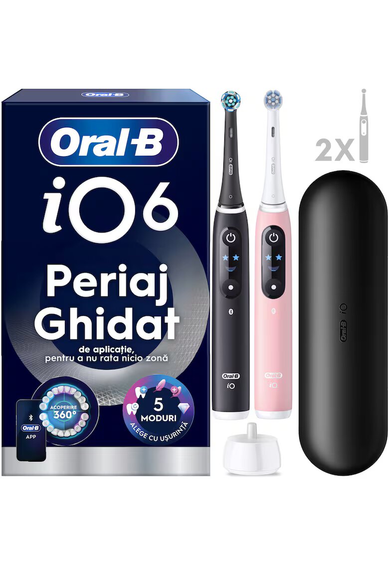 Oral-B Електрическа четка за зъби iO6 с магнитна технология и микровибрации - изкуствен интелект - интерактивен светодиоден дисплей ...
