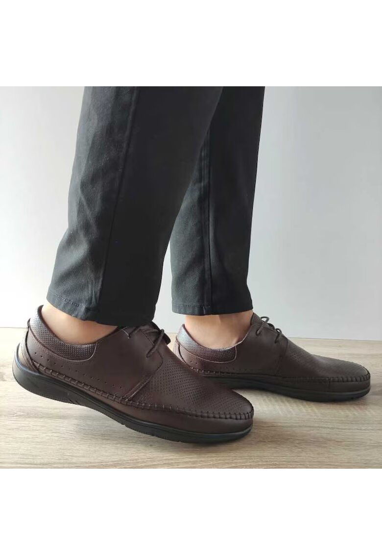 Otter Мъжки перфорирани обувки Ota 11 C4-N Dark Brown - Brown