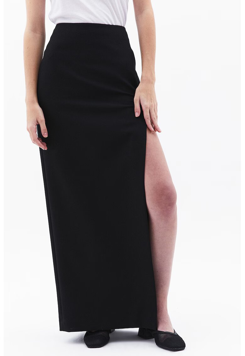 OXXO Пола с висока талия и цепка - Черен