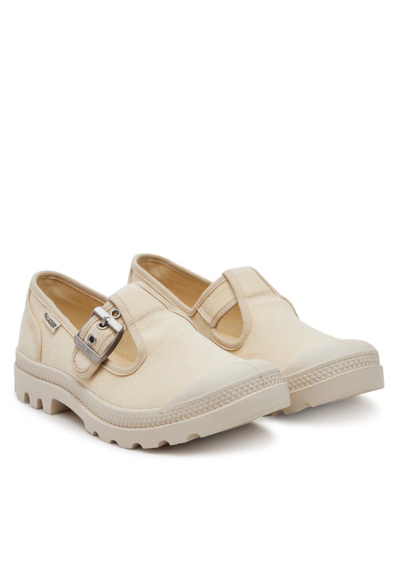 Palladium Дамски мокасини - Sahara Pampa M-Jane Washed - кремави - текстил
