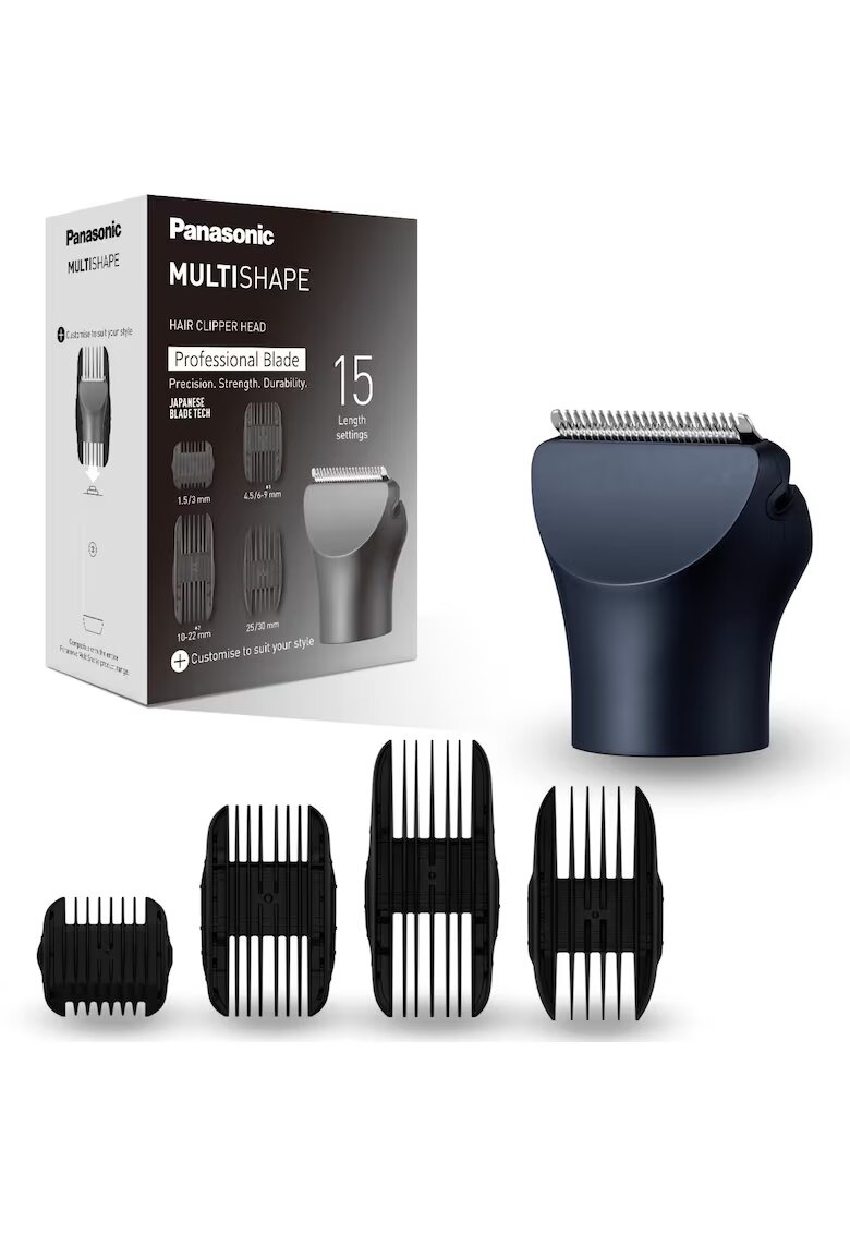 Panasonic Аксесоар MultiShape - За професионален тример - 4 гребена с 15 настройки за дължината - Черен