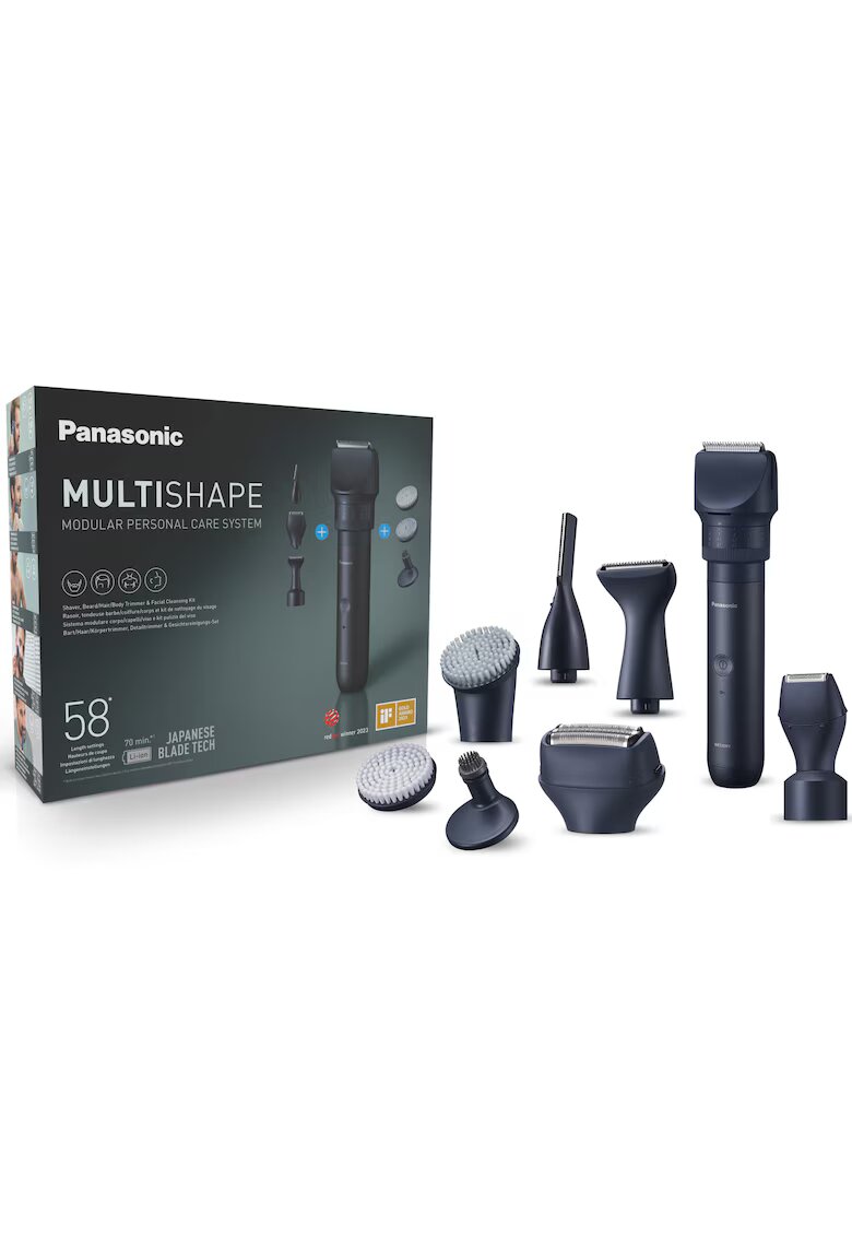 Panasonic Комплект за подстригване и поддържане на брада/лице MultiShape XSHAPE TRIM - Включва четки за почистване на лице - Литиево-йонна батерия ...