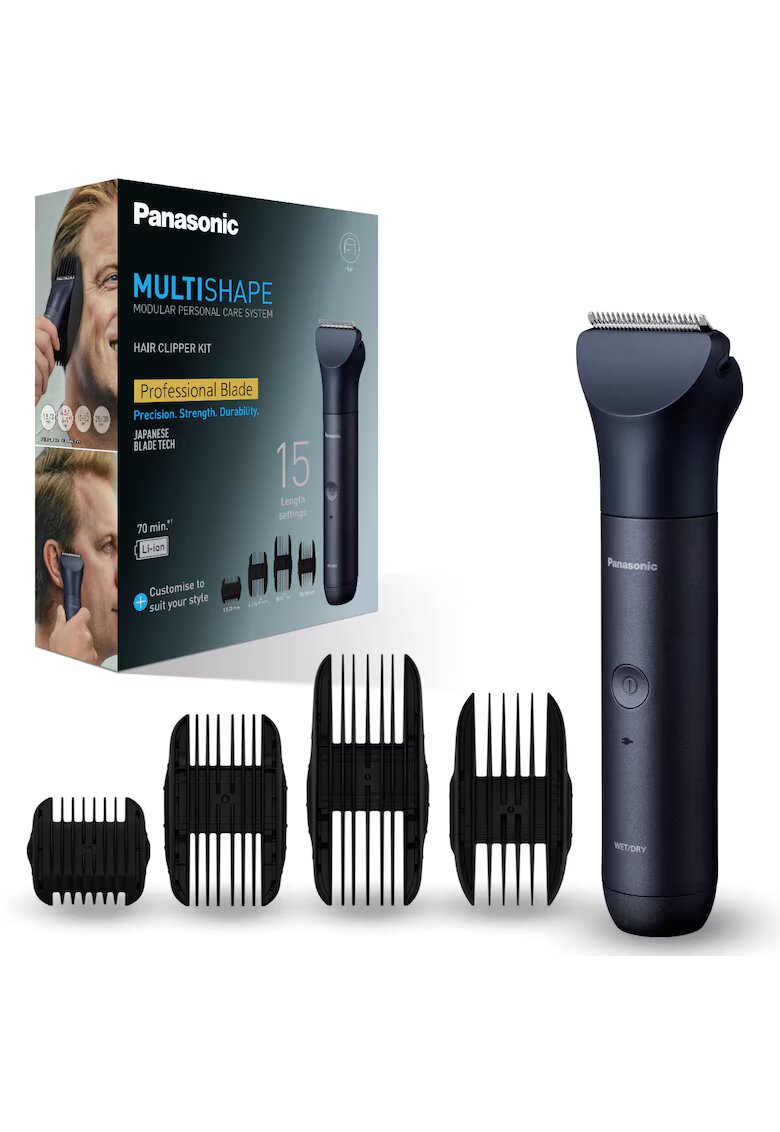 Panasonic Машинка за подстригване MultiShape - С професионални ножчета - 4 гребена с 15 настройки на дължината - Автономия 70 минути - Бързо зареждане за 1 ...