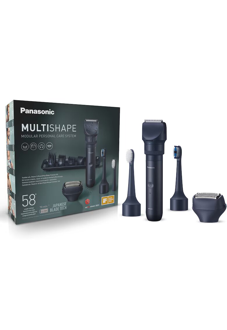 Panasonic Машинка за подстригване на брада и коса - самобръсначка и четка за зъби MultiShape XSHAPE TRAVEL - Литиево-йонна батерия - Автономия 70 минути - Бързо ...