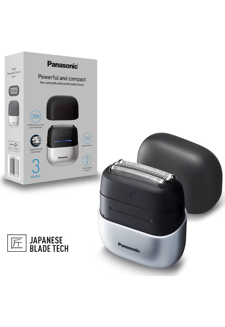 Panasonic Самобръсначка Series 700 - 3 ножчета - Японска технология на ножчетата - Сензор за брада - Ултра-бърз линеен мотор - 45 минути автономност Li-Ion ...
