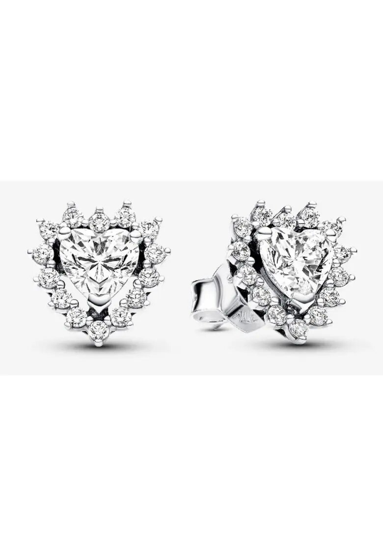Pandora Cercei stralucitori tip Halo in forma de inima - Argint 925