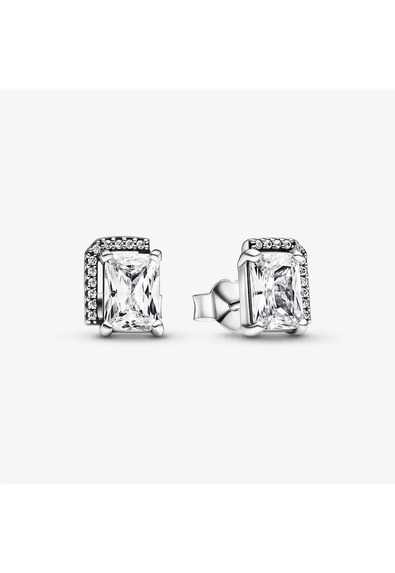 Pandora Cercei tip Halo stralucitor dreptunghiular Zirconiu - Argint 925