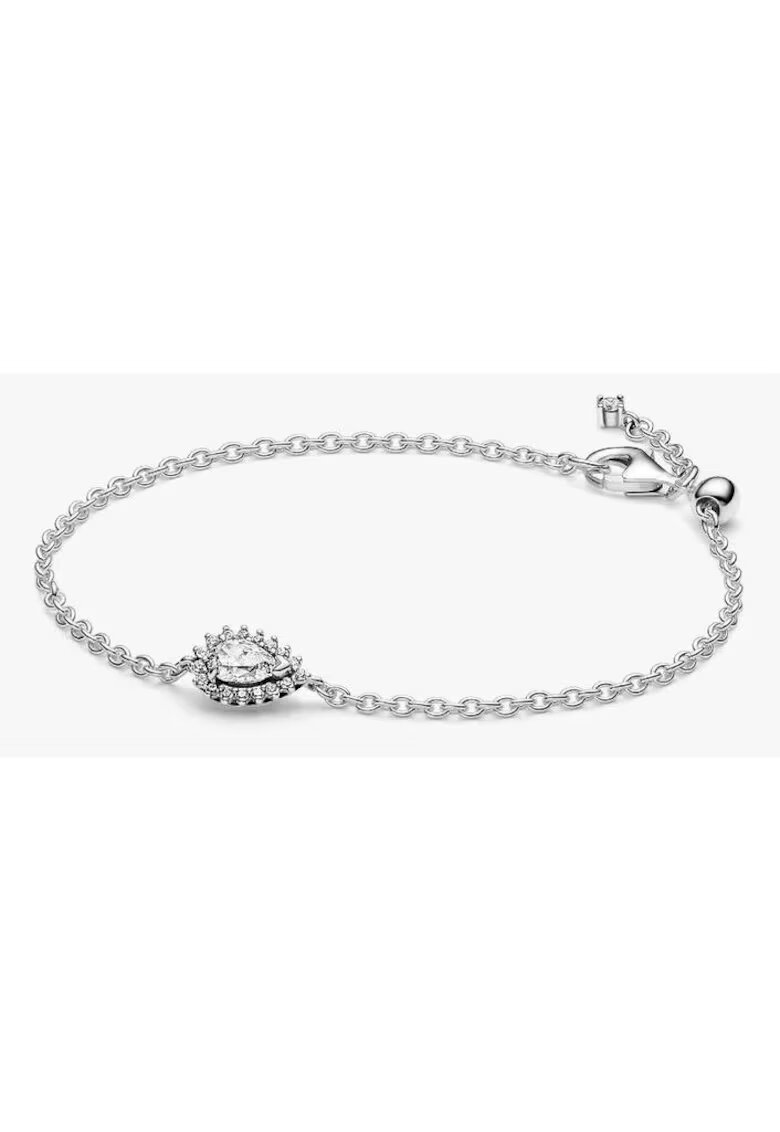 Pandora Гривна тип синджир с удължено сияйно хало - сребро 925 - 19 CM