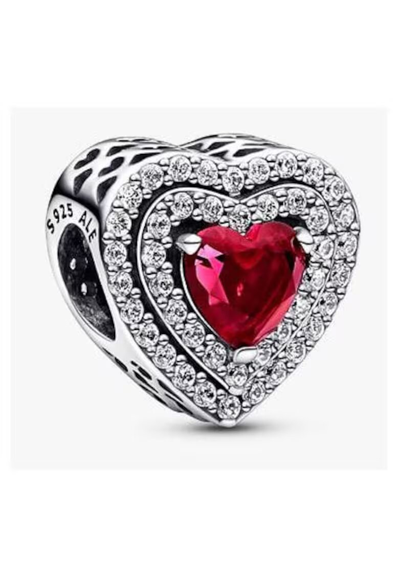 Pandora Талисман тип висулка с блестящи сърца Pave - Сребро 925