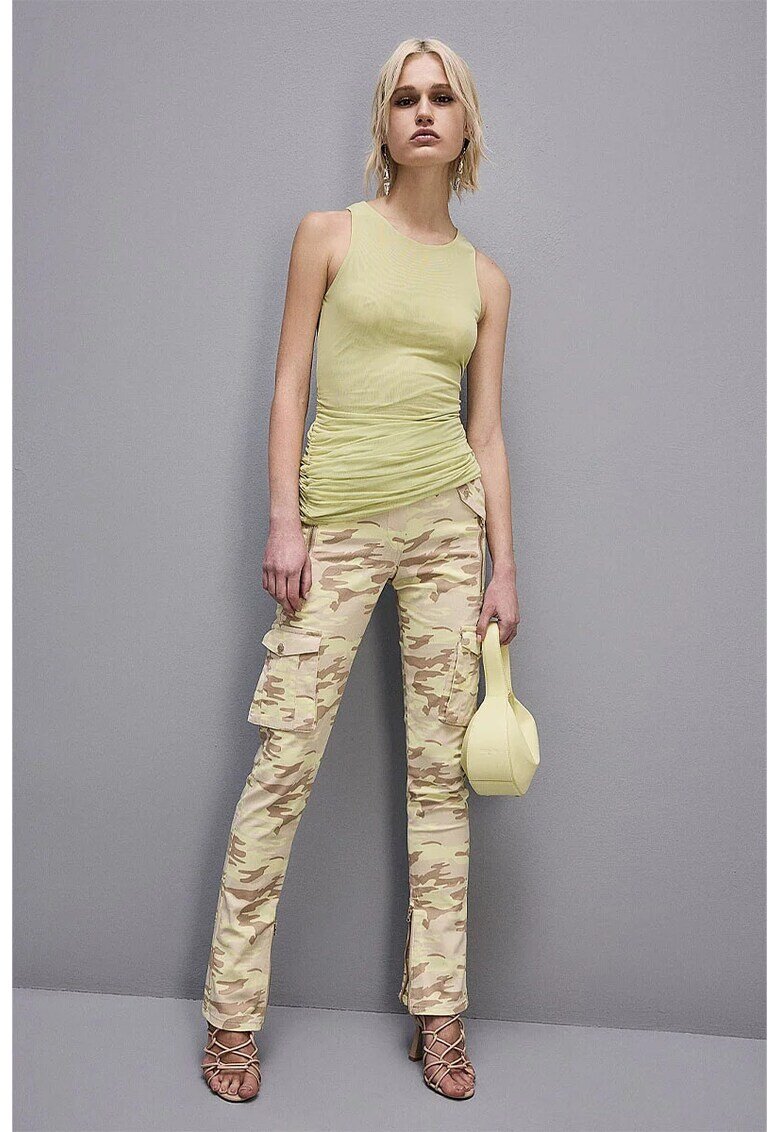 Patrizia Pepe Camouflage Pattered Cargo Jeans - Светлозелен