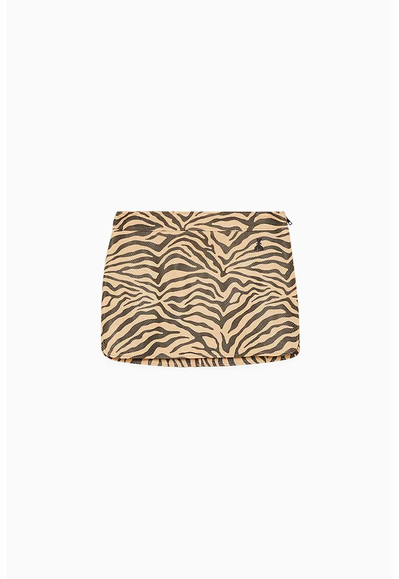 Patrizia Pepe Fusta mini din piele ecologica - cu animal-print - Бежов