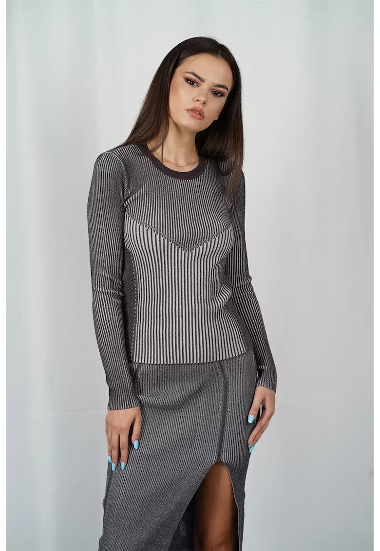 Patrizia Pepe name: Пуловер slim fit - с дълъг ръкав - Сив