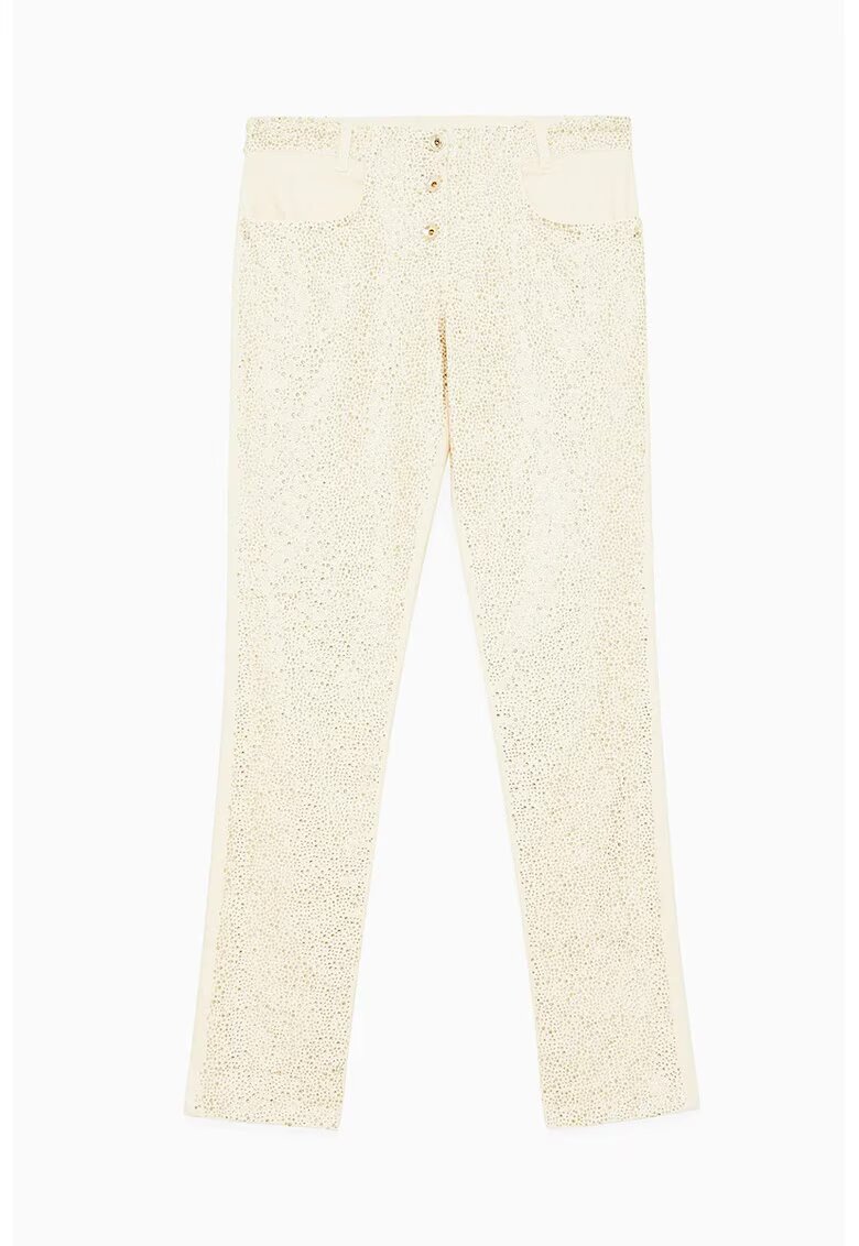 Patrizia Pepe Rhinestone Applications Straight Jeans - Крем