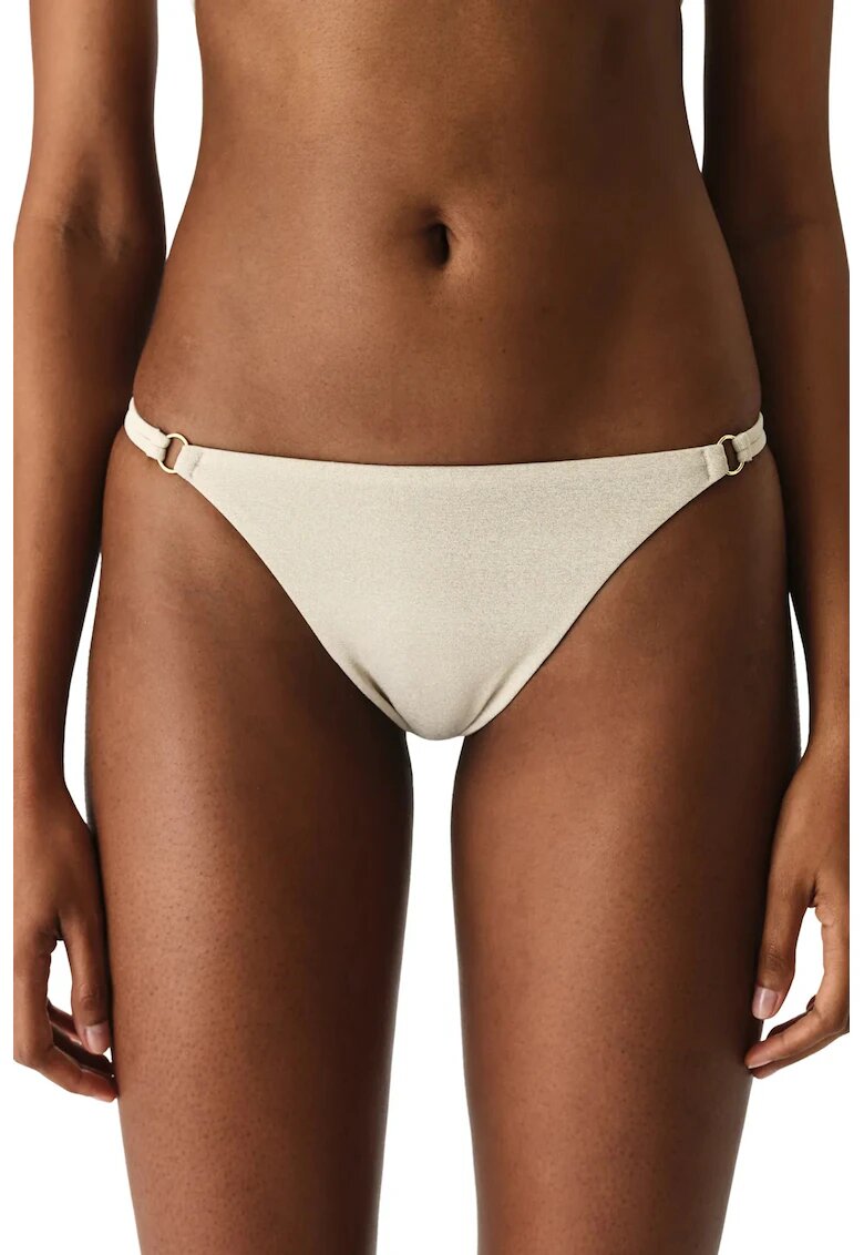 Penti Долно донище на бикини - Жени - Devon Side Shiny Low Waist Bikini Bottom - Stone Natural