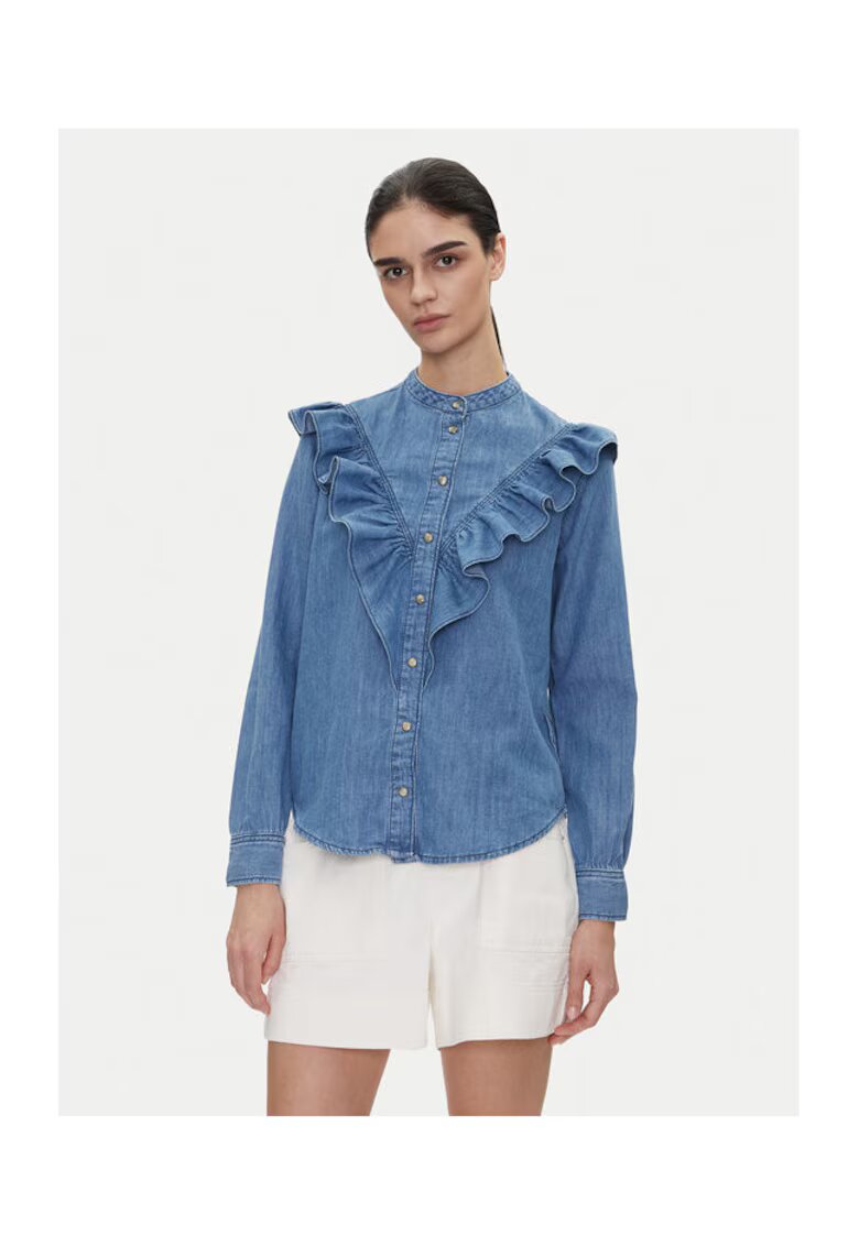 Pepe Jeans Дамска блуза - PL305092 000DENIM - Синя - памук - лен - лиосел