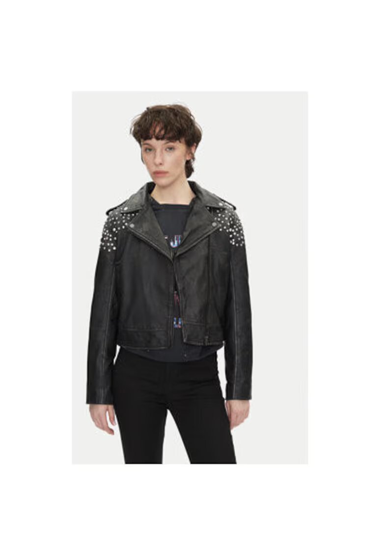 Pepe Jeans Дамско яке PL402523 - Естествена кожа - Черно