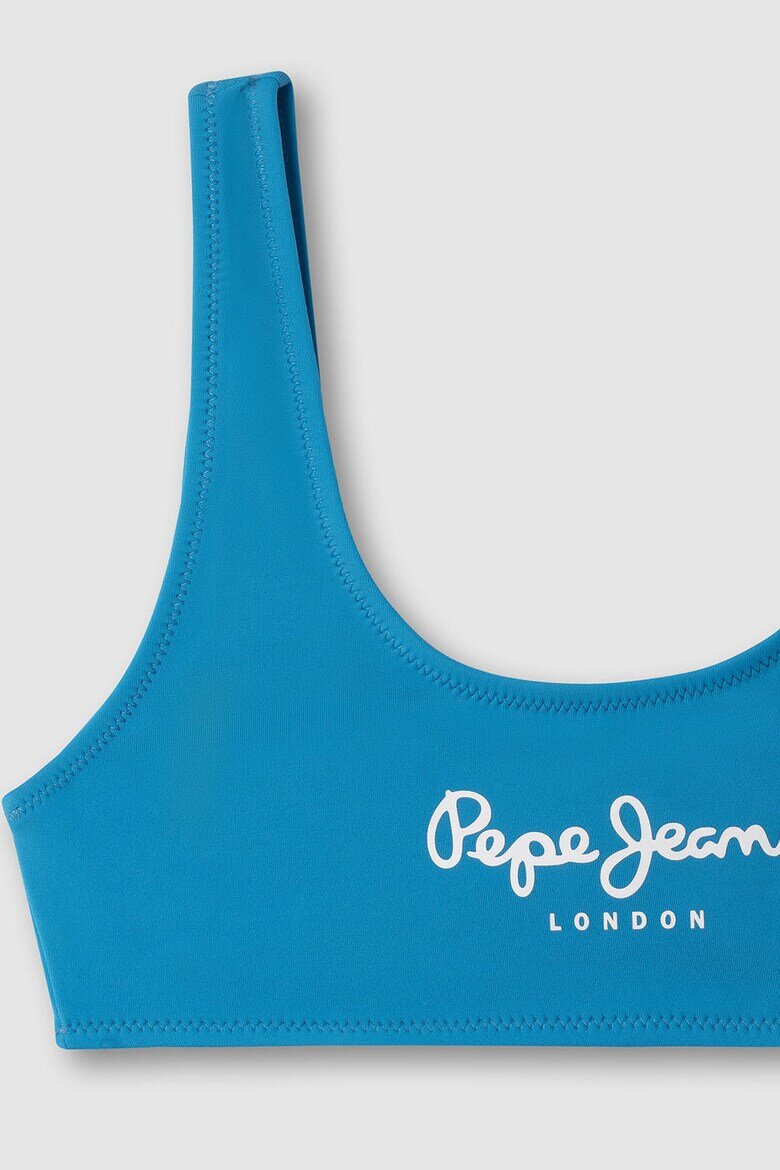 Pepe Jeans London Бански от две части с лого Кралско Синьо