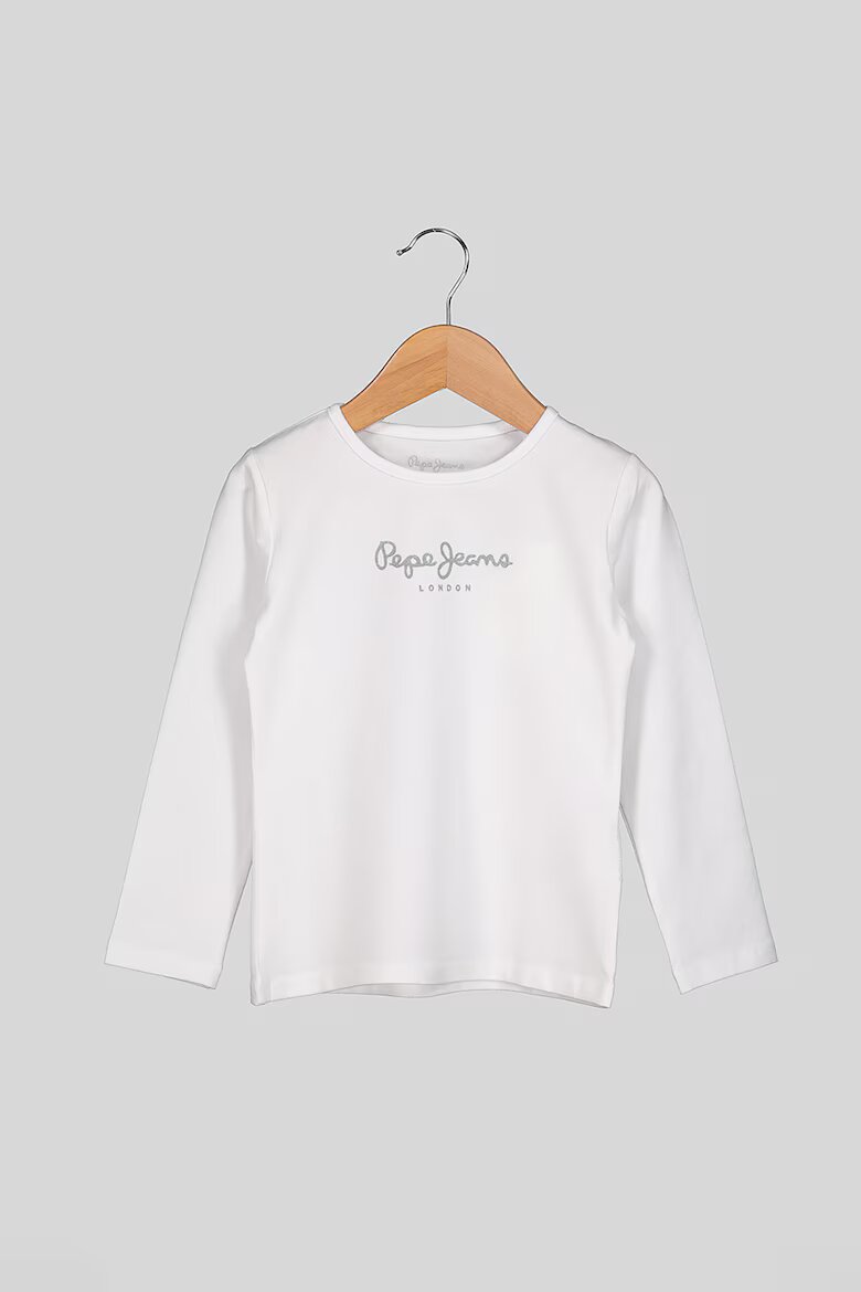 Pepe Jeans London Блуза Hana с лого Бял/Сребрист