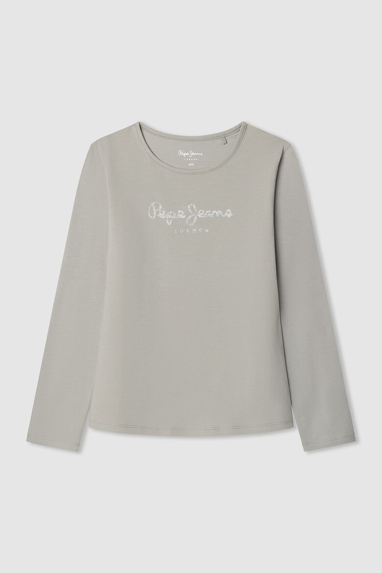 Pepe Jeans London Блуза Hana с лого Светло сив