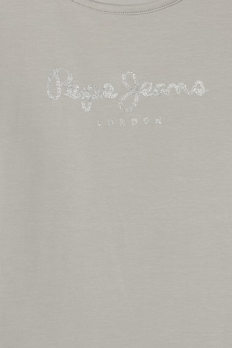 Pepe Jeans London Блуза Hana с лого Светло сив