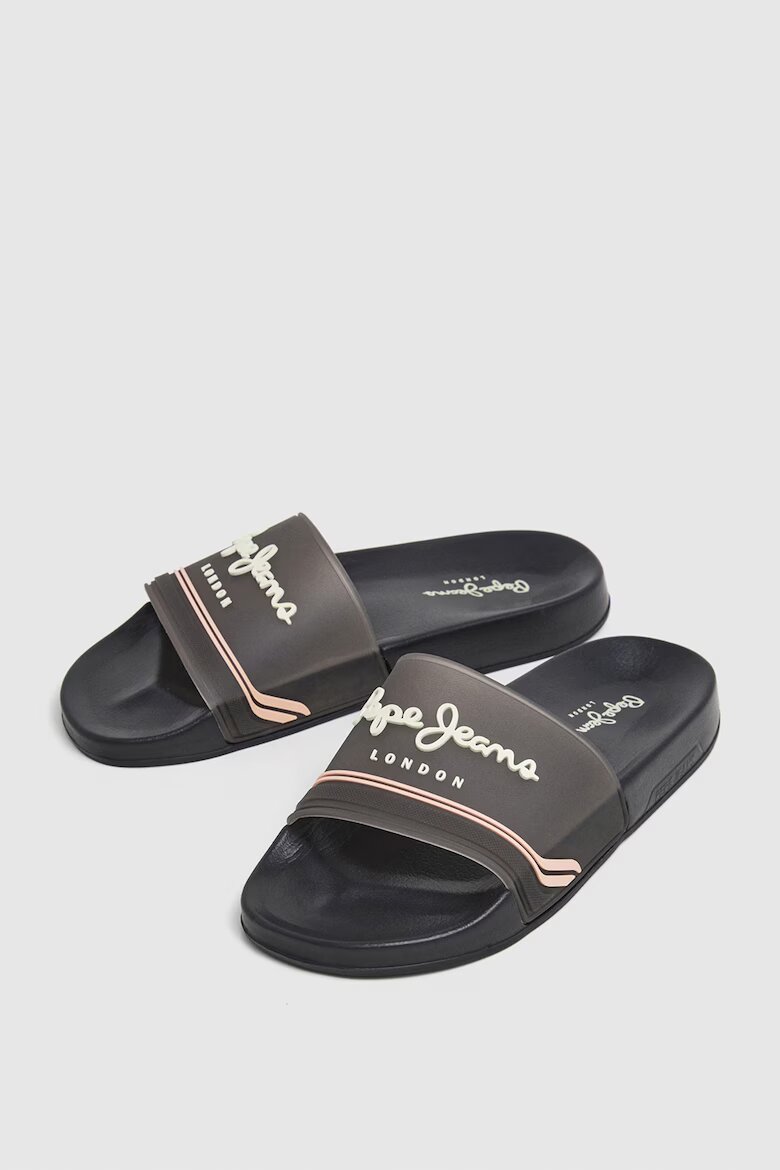 Pepe Jeans London Чехли с лого Черен