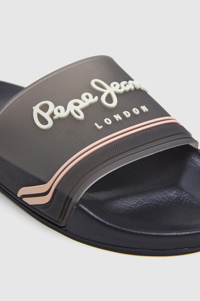 Pepe Jeans London Чехли с лого Черен