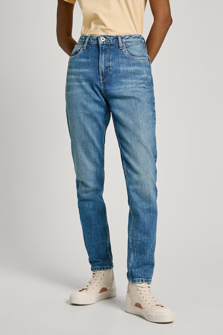 Pepe Jeans London Дънки с висока талия Светлосин