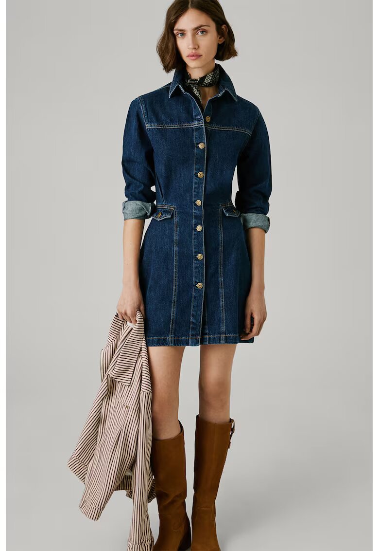 Pepe Jeans London Дънкова рокля с копчета