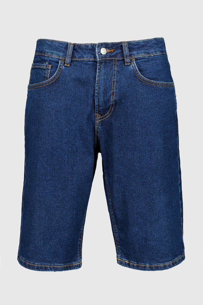 Pepe Jeans London Дънкови бермуди с миди талия Син