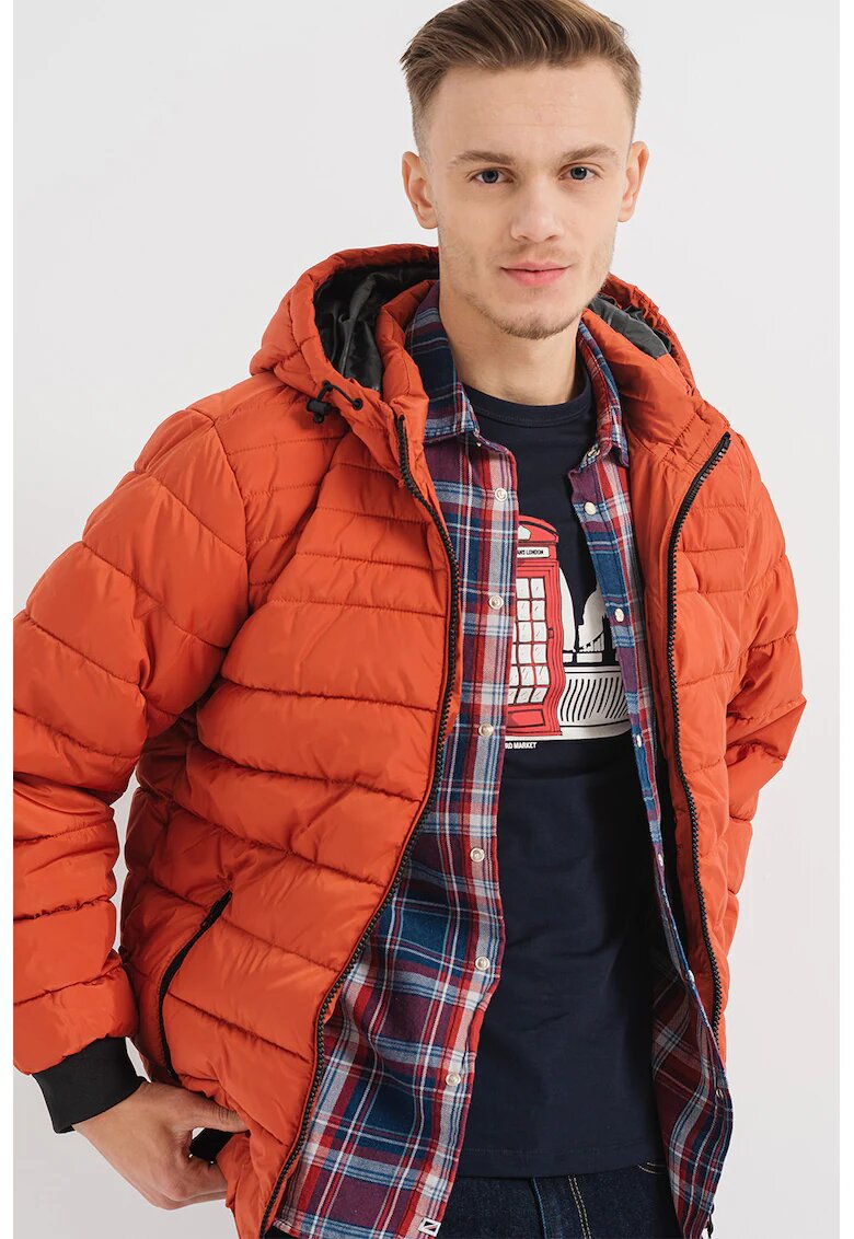 Pepe Jeans London Капитонирано зимно яке James с качулка