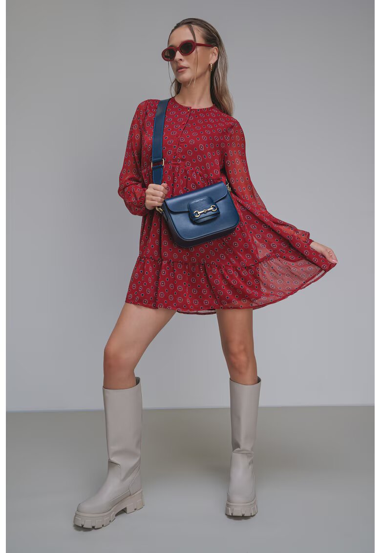 Pepe Jeans London Къса рокля Plume - Червен/Бял/Син