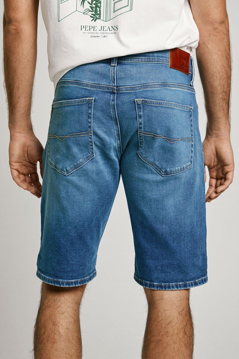 Pepe Jeans London Къси дънки със средновисока талия Прашно синьо