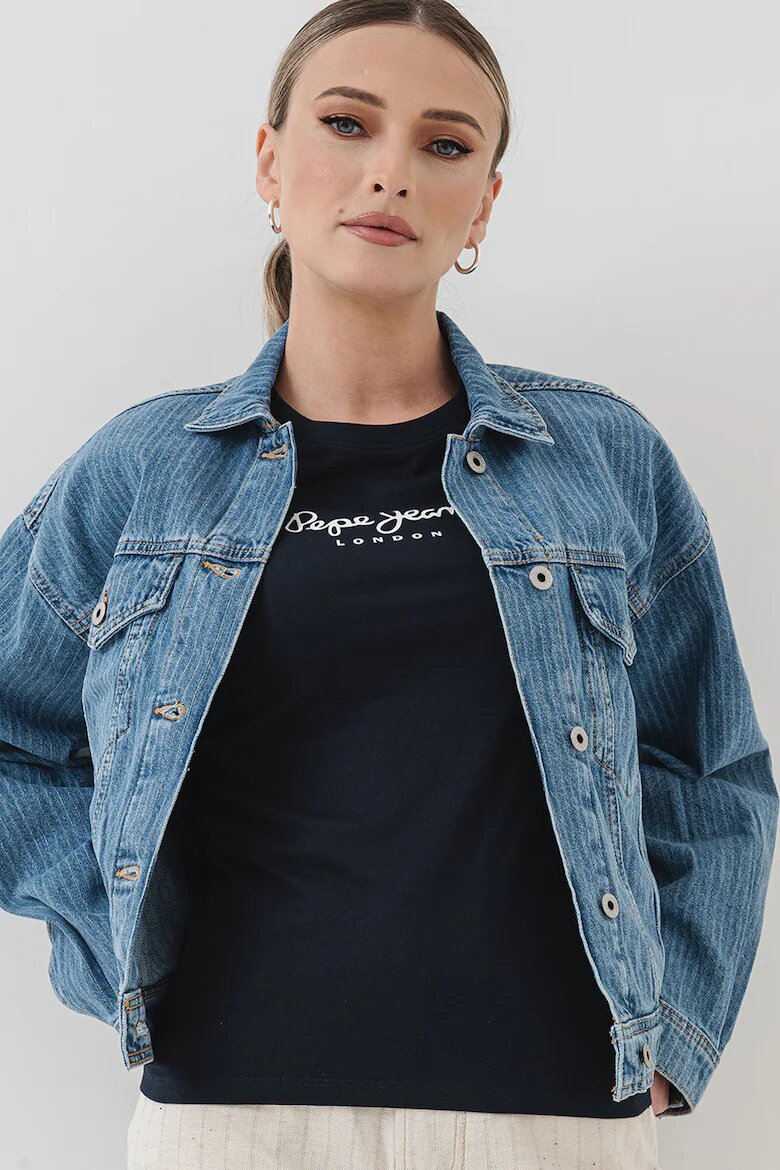 Pepe Jeans London Късо дънково яке Светлосин