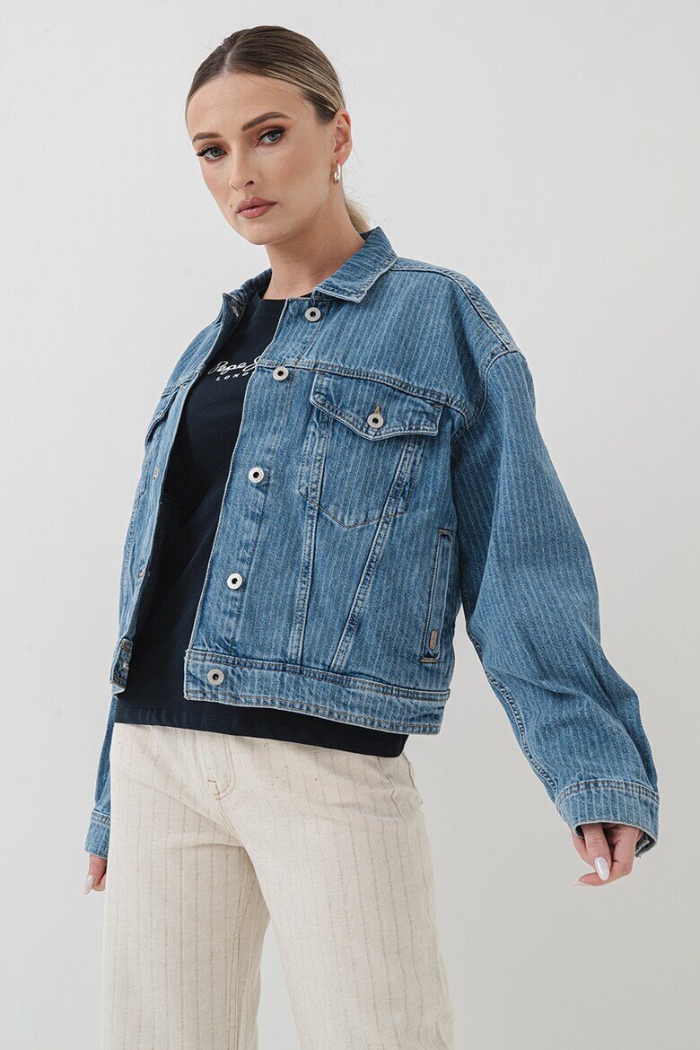 Pepe Jeans London Късо дънково яке Светлосин