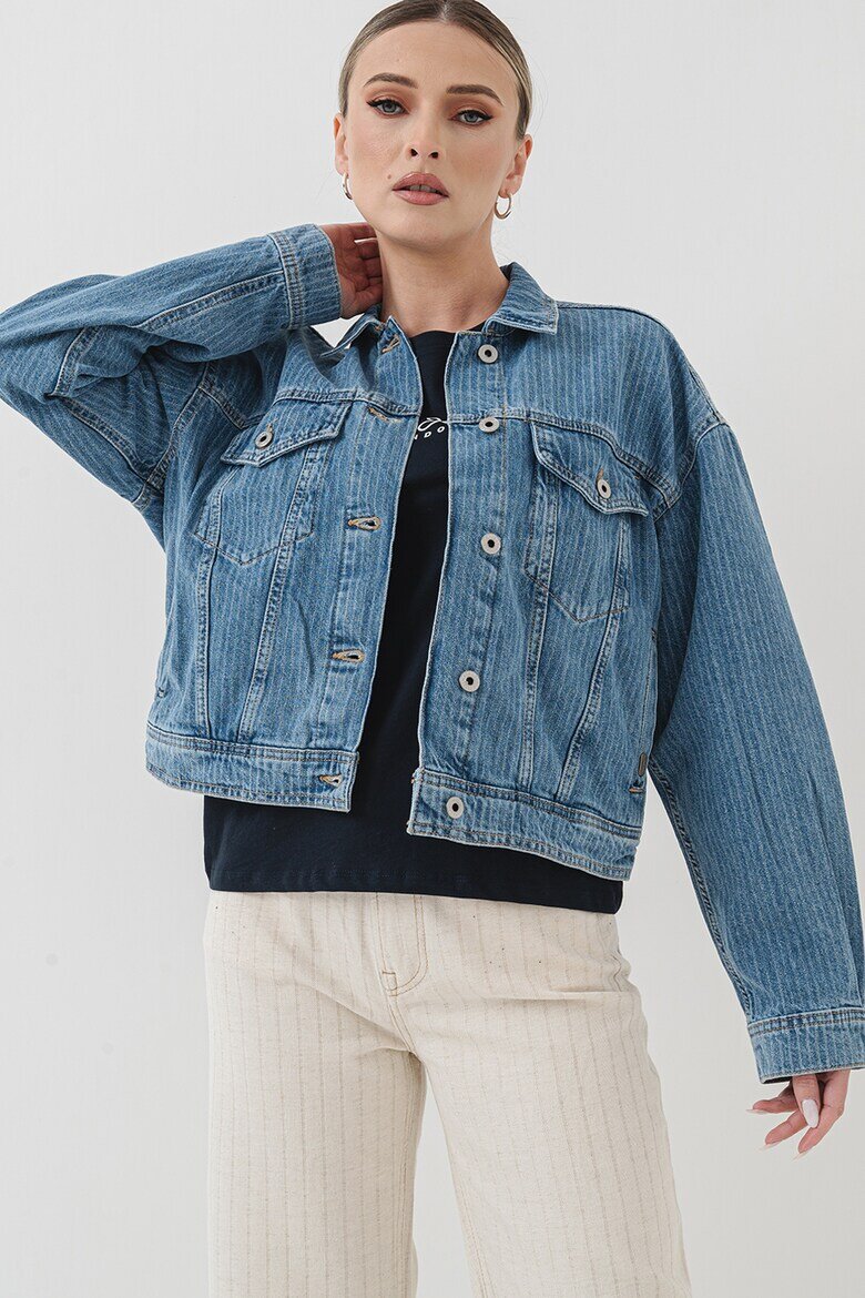 Pepe Jeans London Късо дънково яке Светлосин